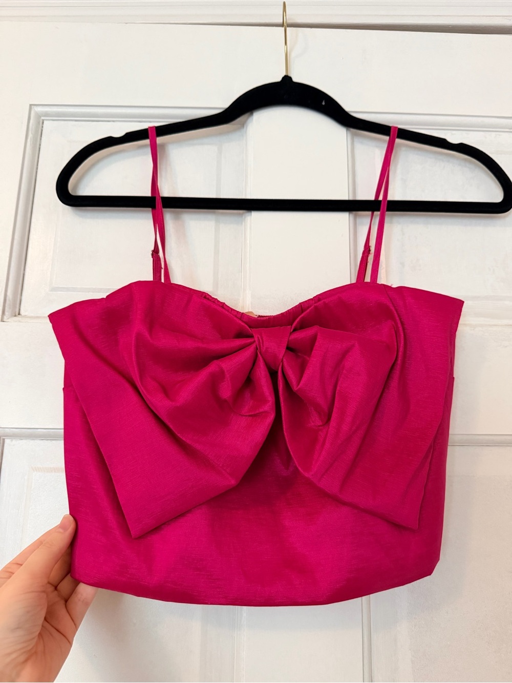 Fuchsia Bow Front Crop Top